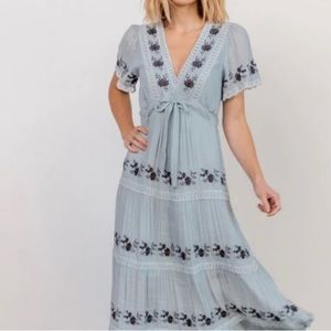 Baltic Born Dublin Blue Embroidered Dress